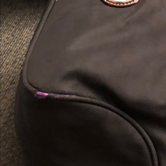 Dooney & Bourke Large Black Wayfarer w/Brown Trim - Picture 8 of 8